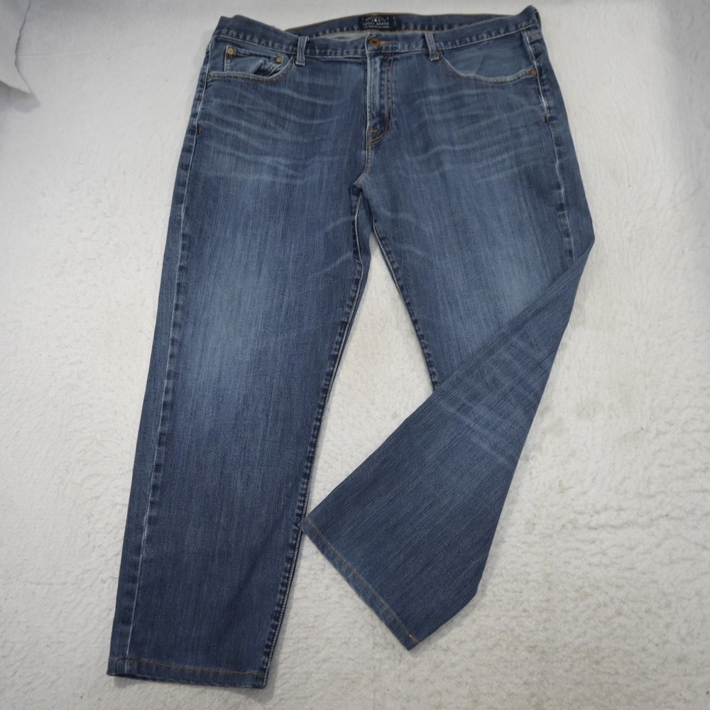 Lucky Brand 221 Original Straight Jeans Mens 40 Blue Premium Italian Denim